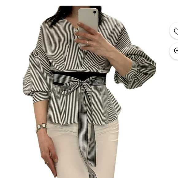 NWT WINTER STREET FASHION BUSINESS CHIC ME PUFF SLEEVE BLOUSE S:SMALL-LARGE - Picture 6 of 13